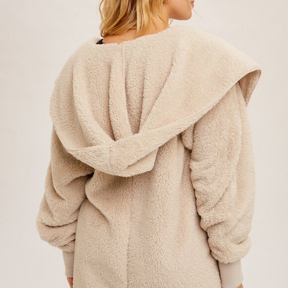 Faux Fur Plush Open Jacket - Picture 2 of 2